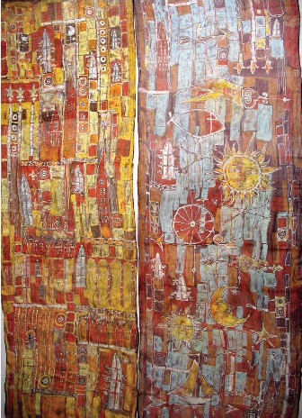 Elmira Seit-Ametova, „Stare miasto”, 165x120 cm, batik, jedwab, 2007