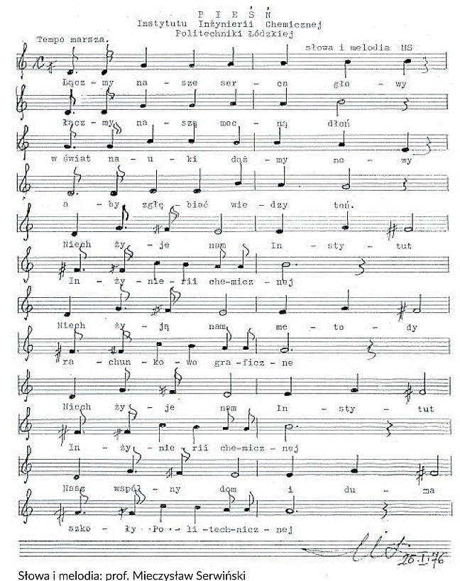 Nuty i S�owa Hymnu In�ynierii Chemicznej