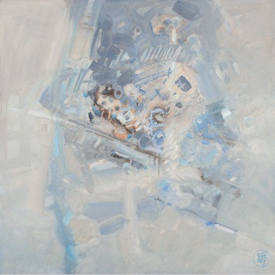J�zef Janecki, &bdquo;Zimowe asocjacje&rdquo;, 60x60 cm, olej, 2008